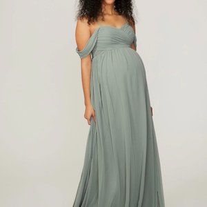 Morilee Chiffon Maternity Bridesmaid Dress with Draped Bodice